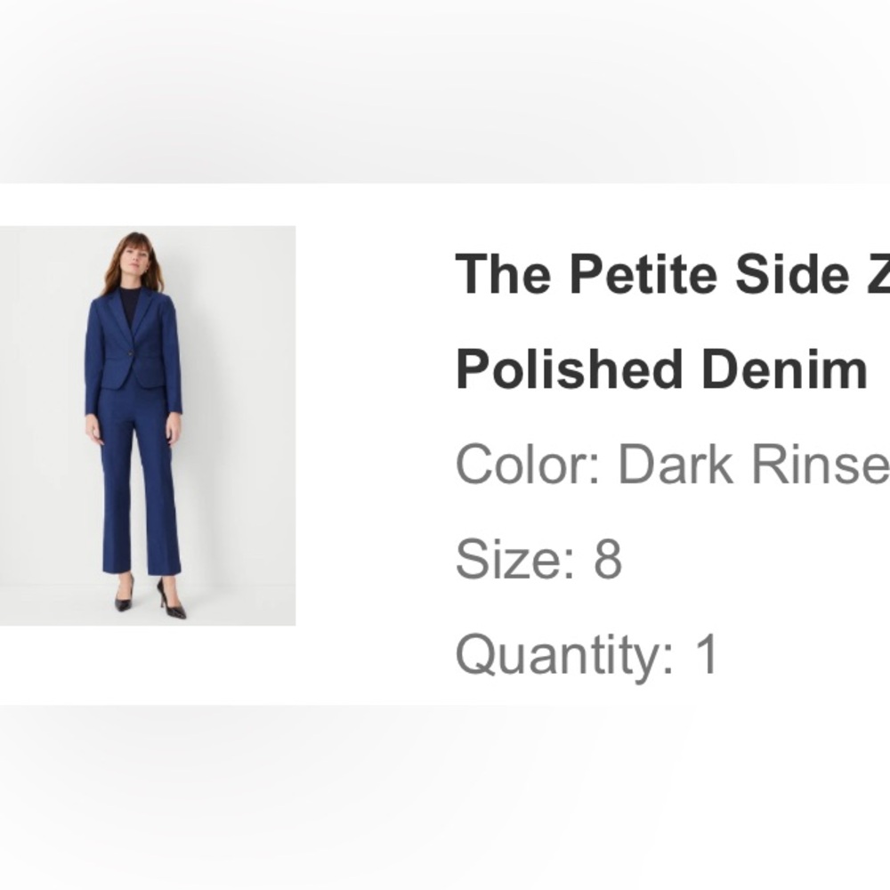 Petite, pencil style, side zip pants